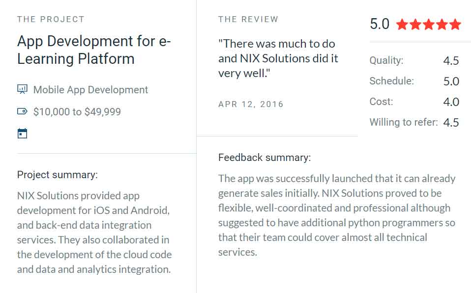 Nixsolutions reviews